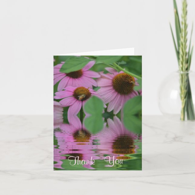 Cone Flower Reflection Thank You Card (Front)