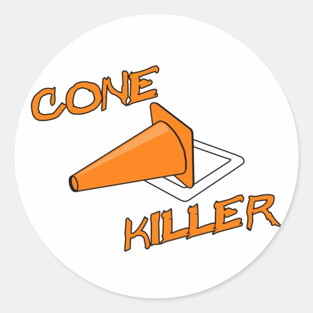 Cone Killer Classic Round Sticker (Front)