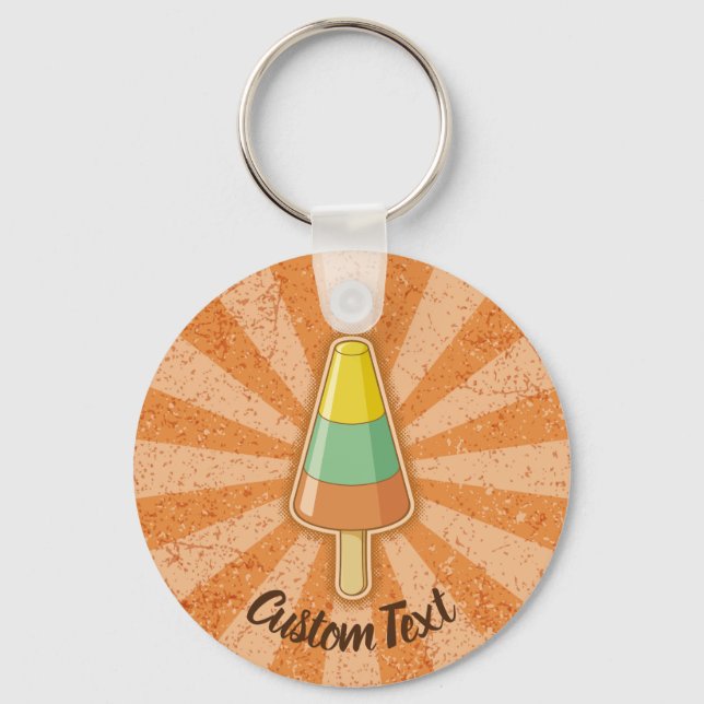 Cone Shaped Sorbet Stick Keychain (Front)