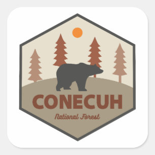 Conecuh National Forest Bear Square Sticker
