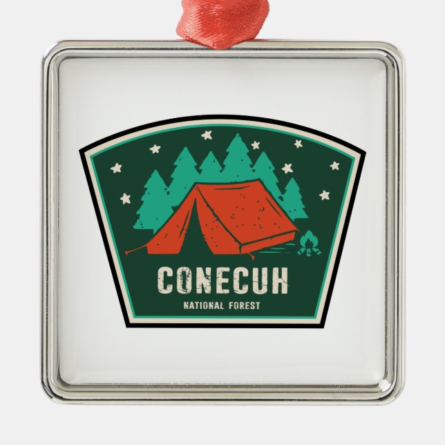 Conecuh National Forest Camping Metal Ornament (Front)