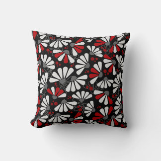 Coneflower Confetti on Black Cushion