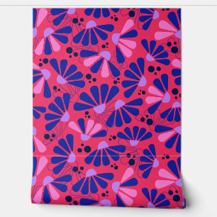 Coneflower Confetti on Raspberry Wallpaper