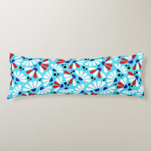 Coneflower Confetti on Tropical Blue Body Cushion