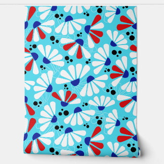 Coneflower Confetti on Tropical Blue Wallpaper