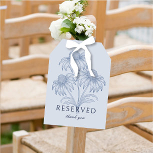 Coneflower Dusty Blue Wedding Reserved Card Sign