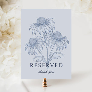 Coneflower Dusty Blue Wedding Reserved Card Sign