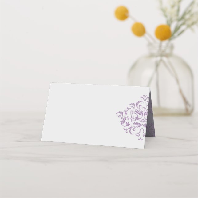 Coneflower elegant Damask Blank Place Cards (Back)