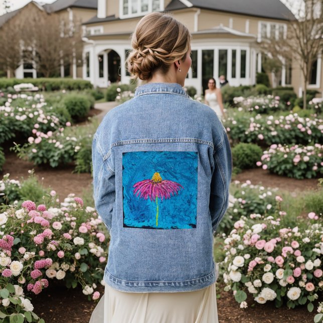 Coneflower jeans jacket (Wedding Back)