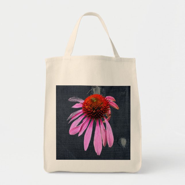 Coneflower on Denim Coordinating Items Tote Bag (Front)