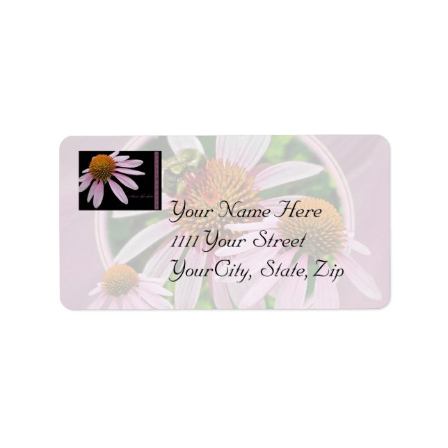 Coneflower Save the Date Label (Front)
