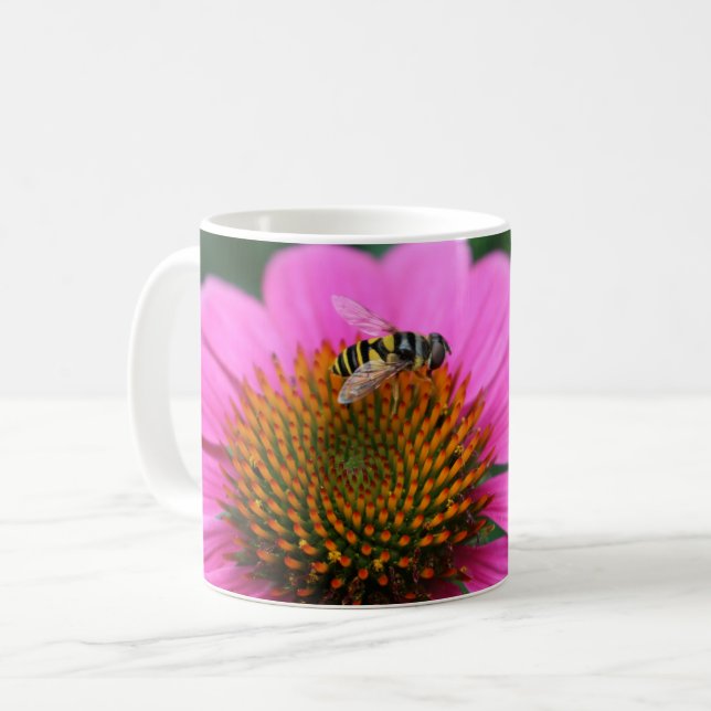 Coneflower with Bee mug (Front Left)