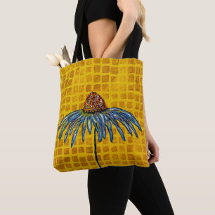 coneflower yellow tote bag