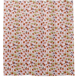 Coneflowers and Bees Shower Curtain