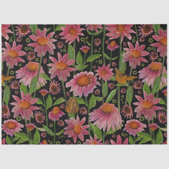 Coneflowers And Butterflies Tissue Paper (Front)