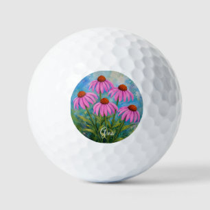 Coneflowers Golf Balls With Text