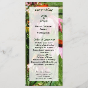 Coneflowers in Garden Wedding Program
