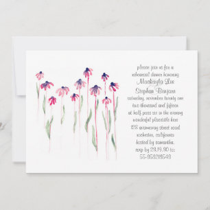 Coneflowers Rehearsal Dinner Watercolor Invitation