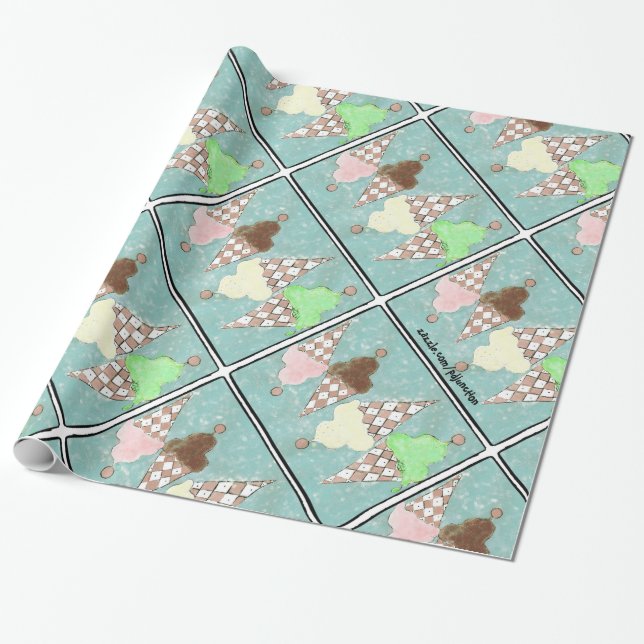 Conehead Heaven Ice Cream wrapping paper! Wrapping Paper (Unrolled)