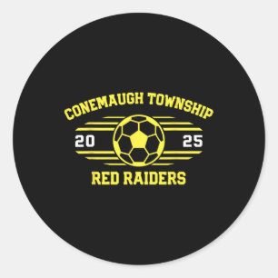 Conemaugh Township Red Raiders Soccer Byll 2025 Classic Round Sticker