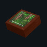 Cones And Needles Gift Box<br><div class="desc">Green conifer branches and cones. Add your own text.</div>