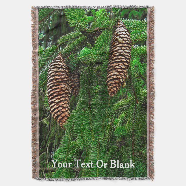 Cones And Needles Throw Blanket (Front Vertical)