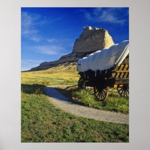 Conestoga wagon at Scottsbluff National Poster