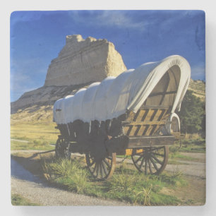 Conestoga wagon at Scottsbluff National Stone Coaster