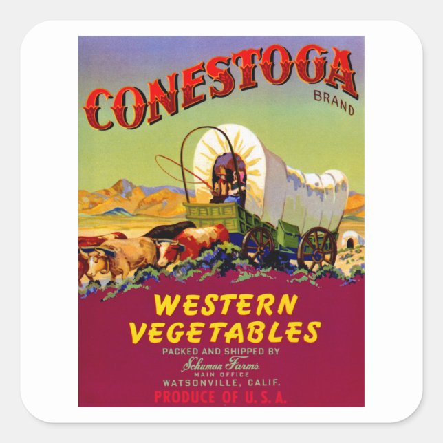 Conestoga Western Vegetables Square Sticker (Front)
