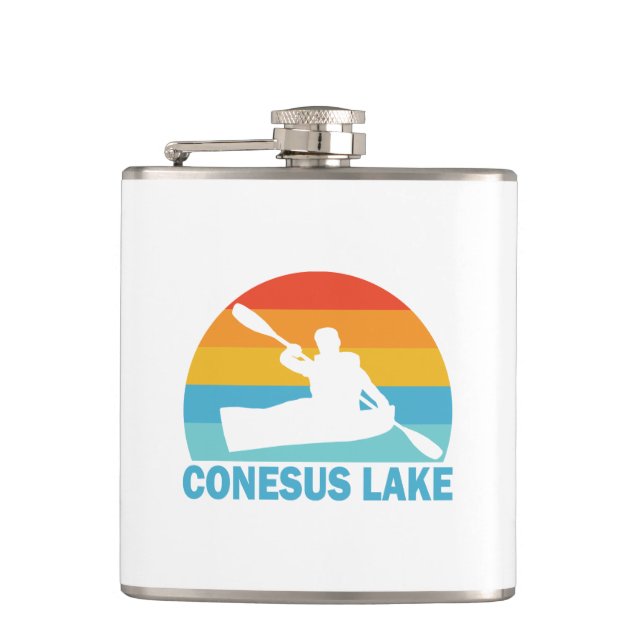 Conesus Lake New York Kayak Hip Flask (Front)