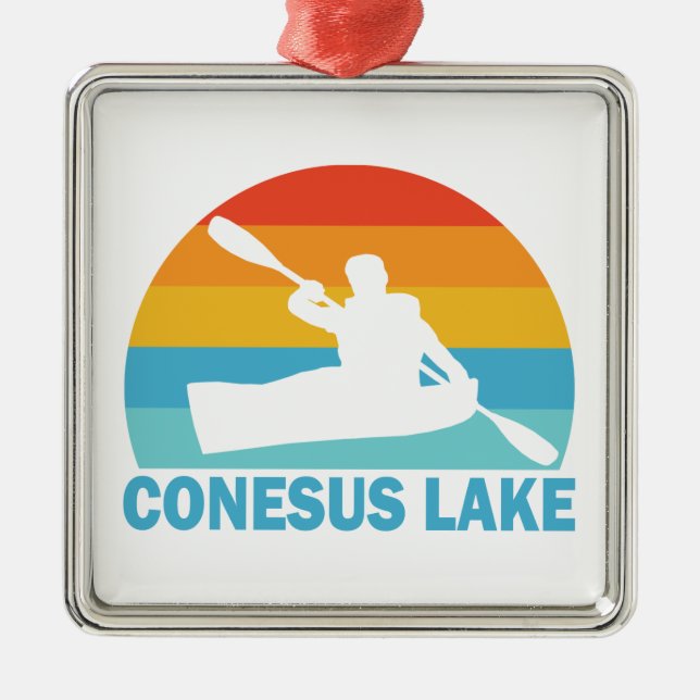 Conesus Lake New York Kayak Metal Ornament (Front)