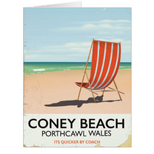 Coney Beach Porthcawl Wales travel poster