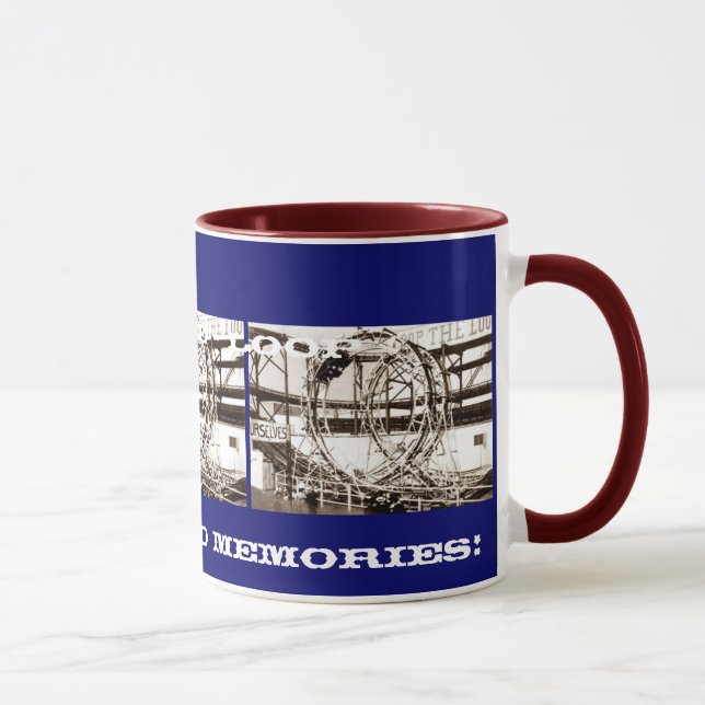 Coney Island Antique View Looping Roller Coaster Mug (Right)