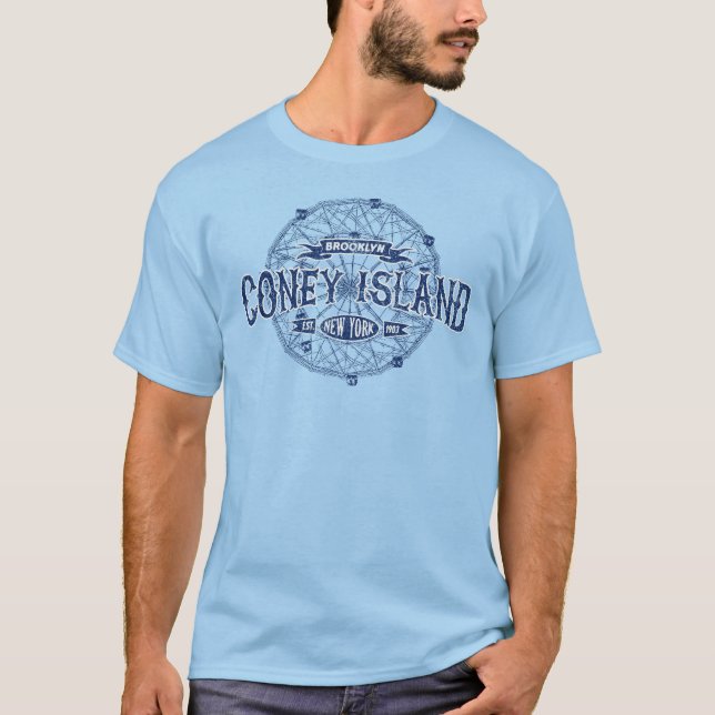 Coney Island Brooklyn New York Retro America T-Shirt (Front)