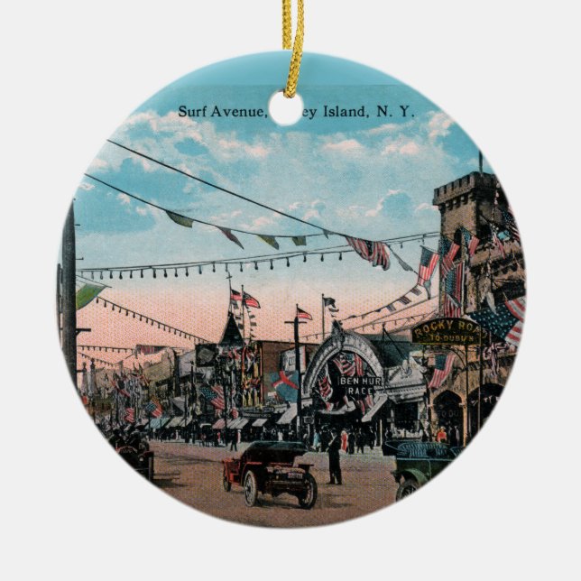 Coney Island Ceramic Ornament (Front)