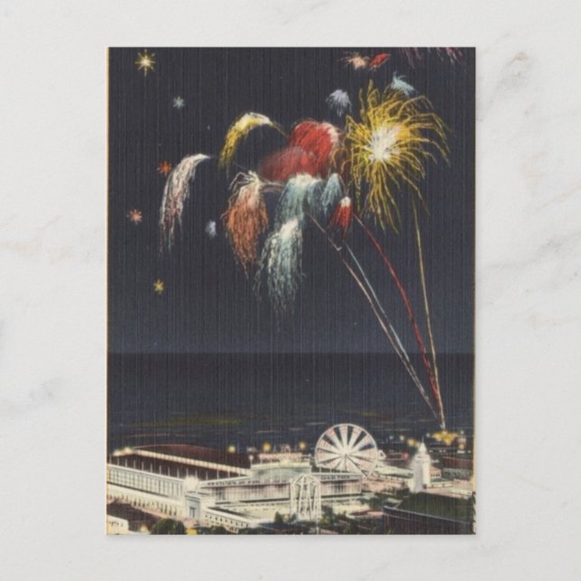 Coney Island Fireworks Postcard (Front)