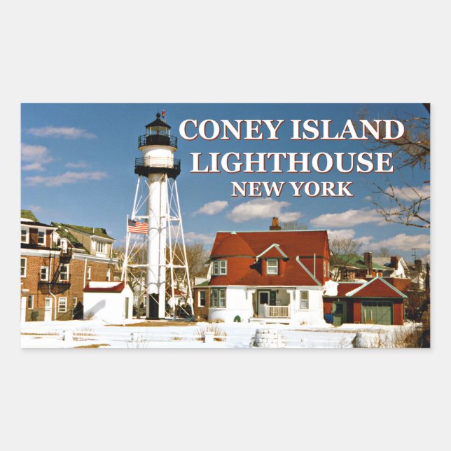Coney Island Lighthouse, New York Rectangular Sticker (Front)