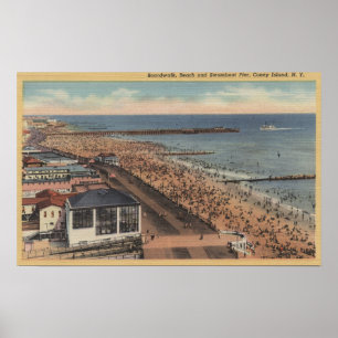Coney Island, New York - Boardwalk, Beach Poster