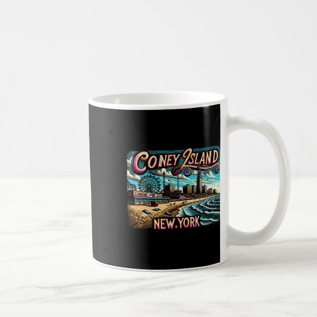 Coney Island New York Travel Summer Family Vacatio Coffee Mug (Right)