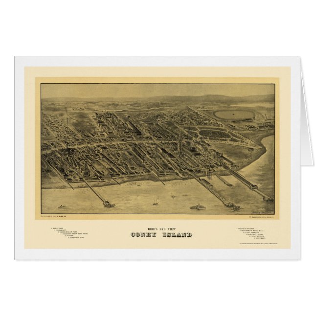 Coney Island, NY Panoramic Map - 1906 (Front Horizontal)