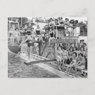 Coney Island Pool-1824025.bw.jpg Postcard