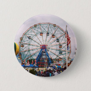 Coney Island Wonder Wheel 6 Cm Round Badge