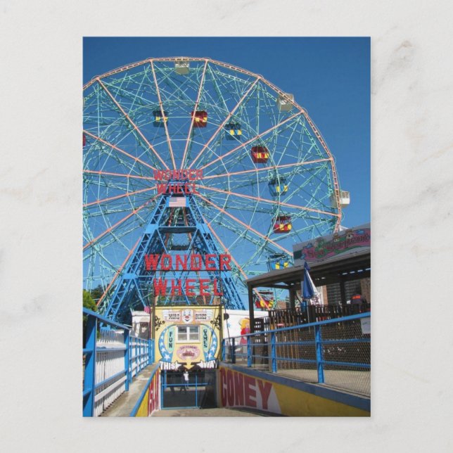 Coney Island Wonder  Wheel Postcard (Front)