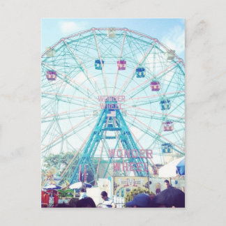 Coney Island Wonderwheel Ferris Wheel in Summer Postcard