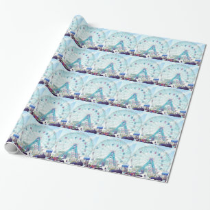 Coney Island Wonderwheel Ferris Wheel in Summer Wrapping Paper
