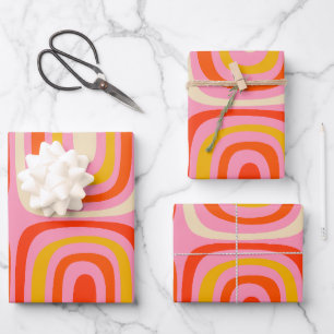 Confaab Colourful Modern Rainbow Abstract Pattern  Wrapping Paper Sheet