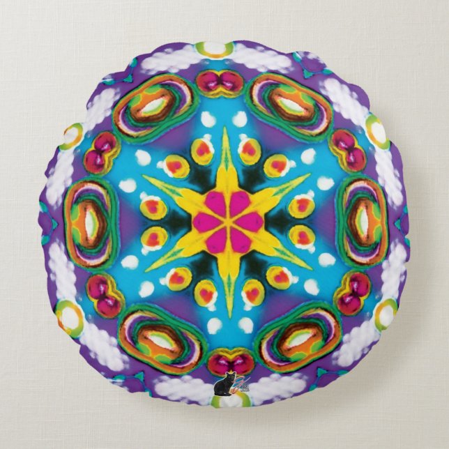 Confection Kaleidoscope  Round Cushion (Front)