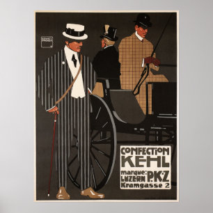 CONFECTION KEHL Clothing Vintage Mens Fashion Poster