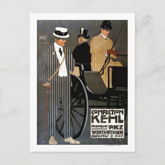 Confection Kehl Gentlemen Clothing Postcard (Front)