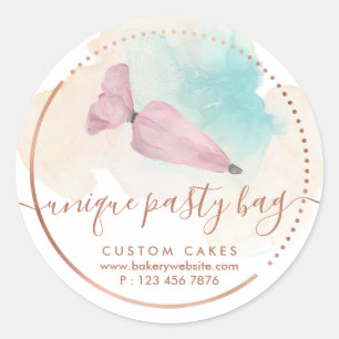Confectionery Cream Ombre pastry Bag sparkle Classic Round Sticker